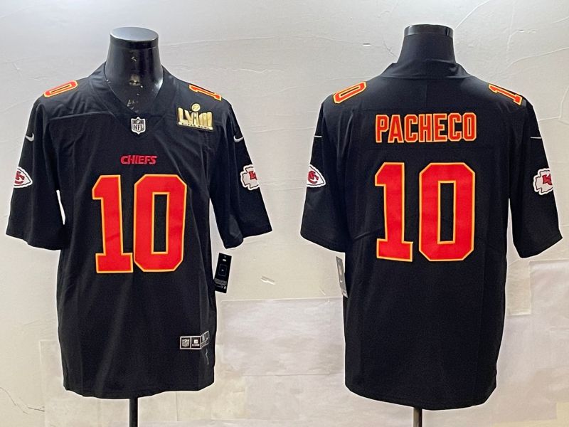 Men Kansas City Chiefs #10 Pacheco Black 2025 Nike Vapor Limited NFL Jersey style 2091->kansas city chiefs->NFL Jersey
